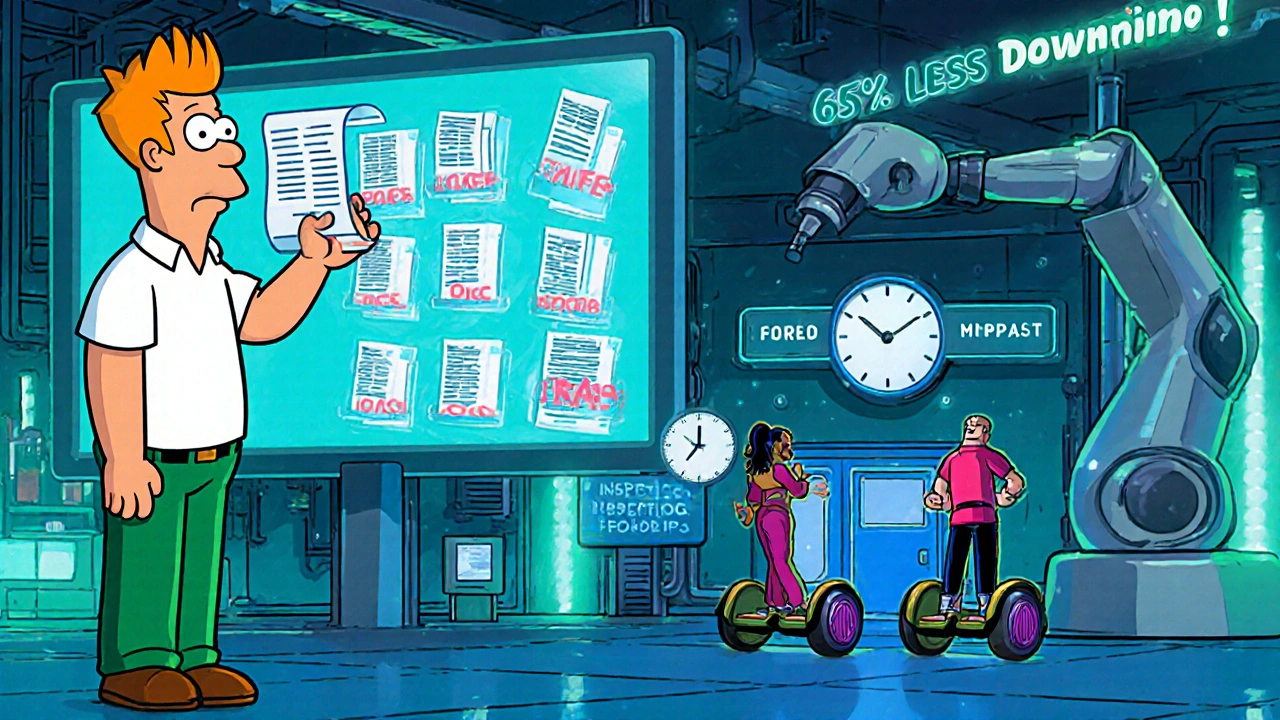 Digital control room with FDA inspector monitoring remote facility via video feed