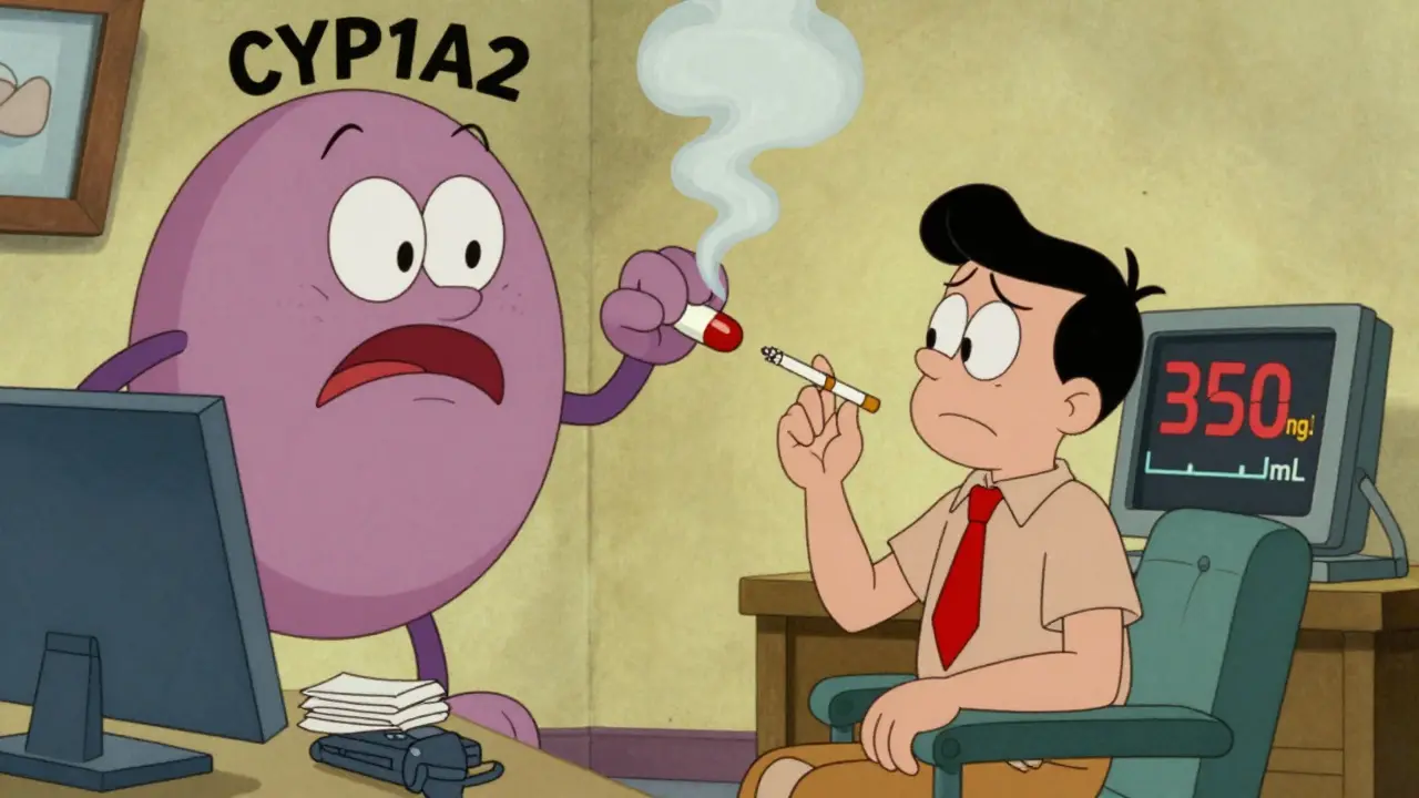 Clozapine and Smoking: How CYP1A2 Induction Affects Dose Requirements