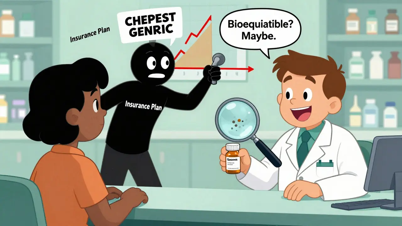 Pharmacist giving new generic drug while insurance pulls a switch causing erratic drug levels.