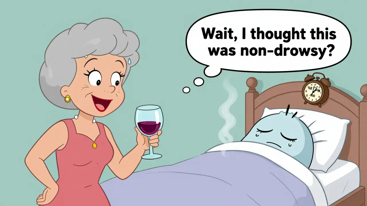 Woman turning into a snoring blob after mixing Zyrtec and wine