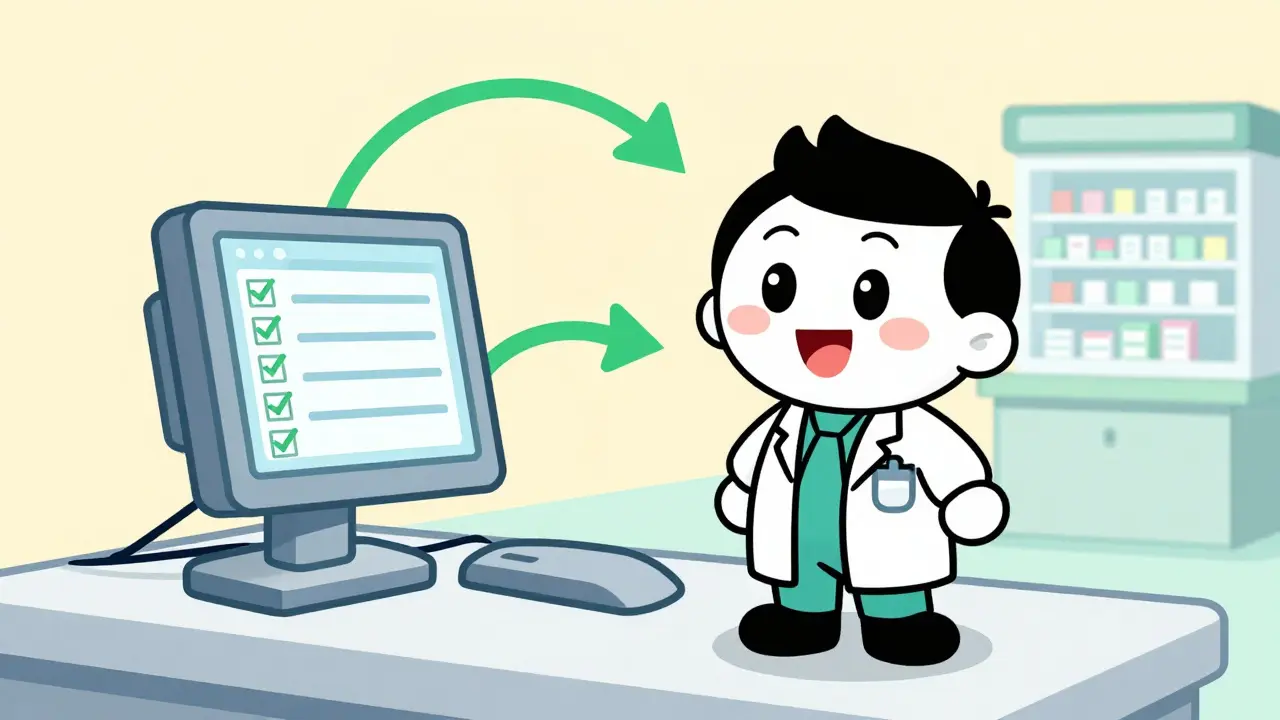 Doctor using an integrated system for seamless prescription transfer