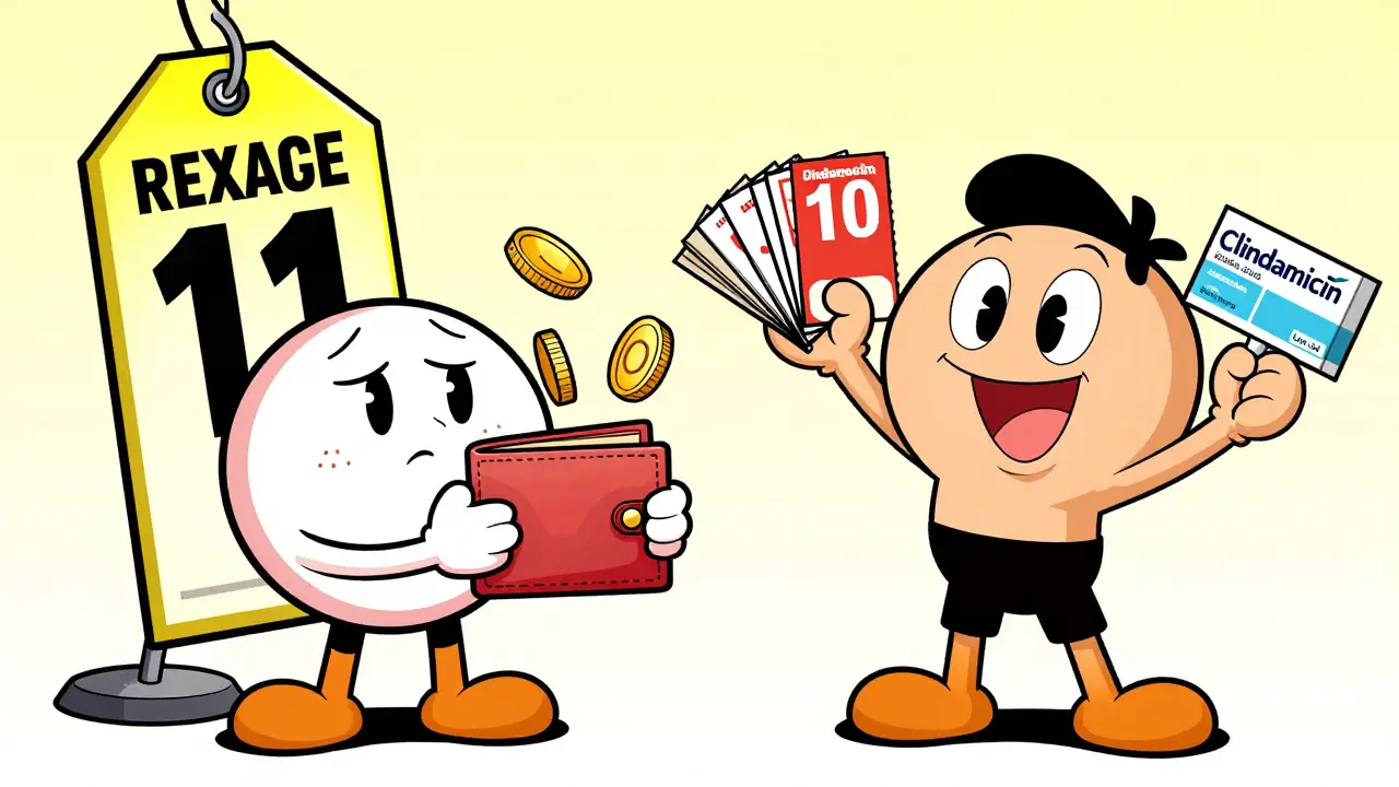 Illustration comparing high drug costs with affordable savings